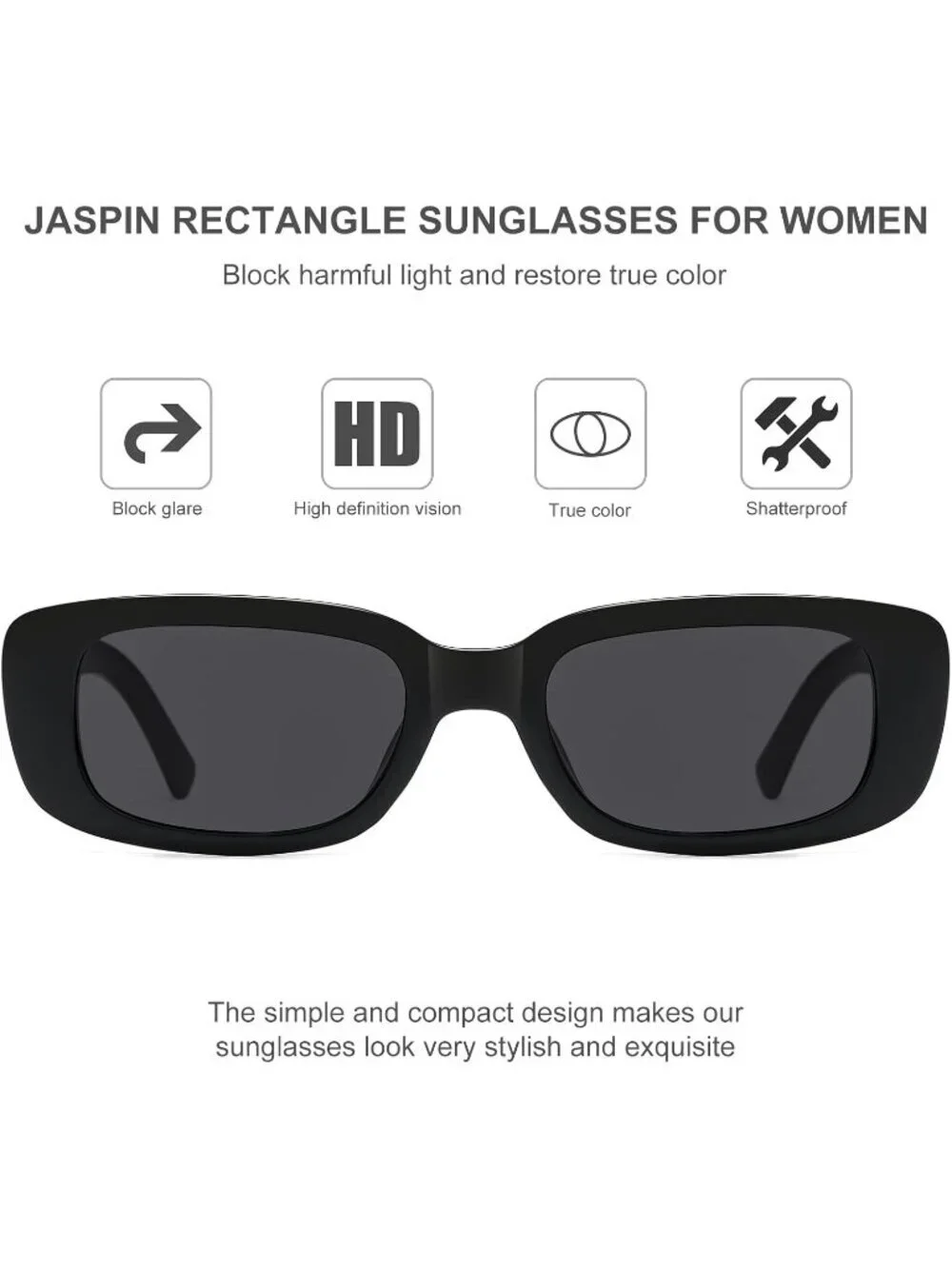 Women's Black Leopard Trendy Rectangle  Protection Cool Square Frame Sun Glasses